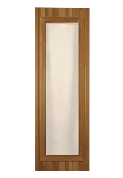 2' x 6' Cedar Sauna Door with Clear 15" x 59" Rectangular Tempered Thermo-pane Glass