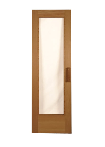 2' x 6' Fir Sauna Door with Clear 15" x 59" Rectangular Tempered Thermo-Pane Glass