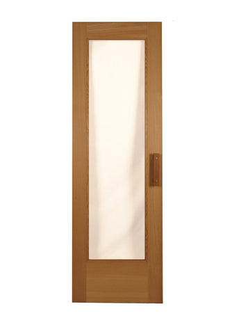 2' x 6' Fir Sauna Door with Clear 15" x 59" Rectangular Tempered Thermo-Pane Glass