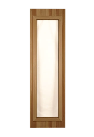2' x 6' 8" Cedar Sauna Door with Clear 15" x 66" Rectangular Tempered Thermo-Pane Glass