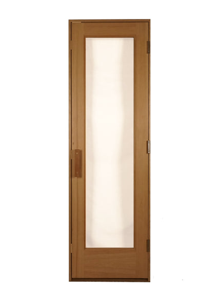 2' x 6' 8" Fir Sauna Door with Clear 15" x 66" Rectangular Tempered Thermo-Pane Glass