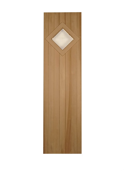 2' x 6'8" Cedar Sauna Door with 9" x 9" Clear Diamond Tempered Thermo-Pane Glass