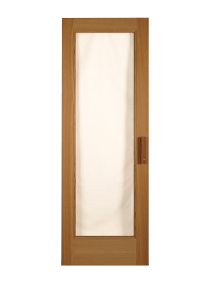 28" x 80" Fir Sauna Door with a Clear 19"x 66" Rectangular Tempered Thermo-Pane Glass