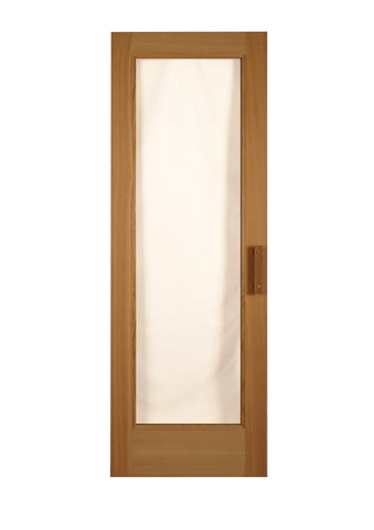 28" x 80" Fir Sauna Door with a Clear 19"x 66" Rectangular Tempered Thermo-Pane Glass
