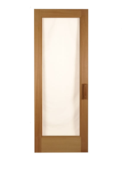2'6" x 6'8" Fir Sauna Door with a Clear 21" x 66" Rectangular Tempered Thermo-Pane Glass