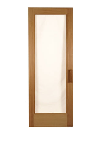 2'6" x 6'8" Fir Sauna Door with a Clear 21" x 66" Rectangular Tempered Thermo-Pane Glass