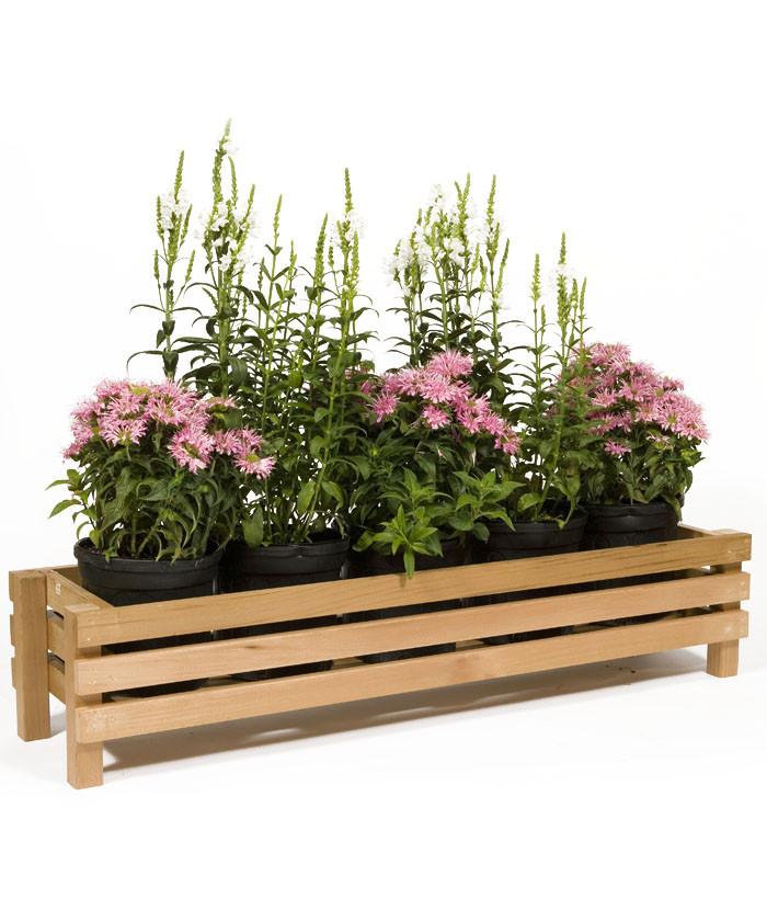 46" Horizontal Slotted Cedar Planter