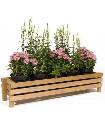 28" Horizontal Slotted Cedar Planter