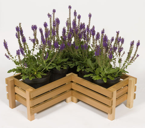 Horizontal Cedar Slotted Corner Planter